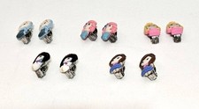 5 Pair Little Girl Princess Clip On Earrings Elsa Ariel Snow White 3/4" x 1/4"