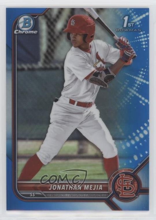 2022 Bowman Chrome Prospects Blue Refractor 108/150 Jonathan Mejia #BCP-168 2a9