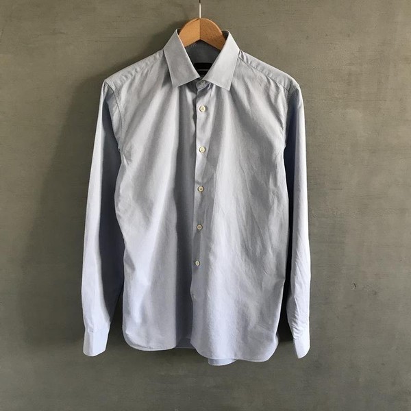 Men Ermenegildo Zegna Shirt Blue Cotton 38 / M / #1V65