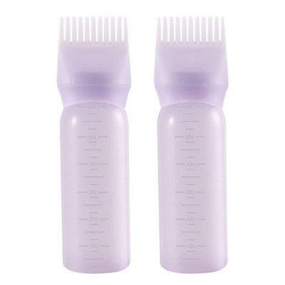 Root Comb Applicator Bottle 6 Ounce Hair Oil Applicator 2 Pack Applicator Bot...
