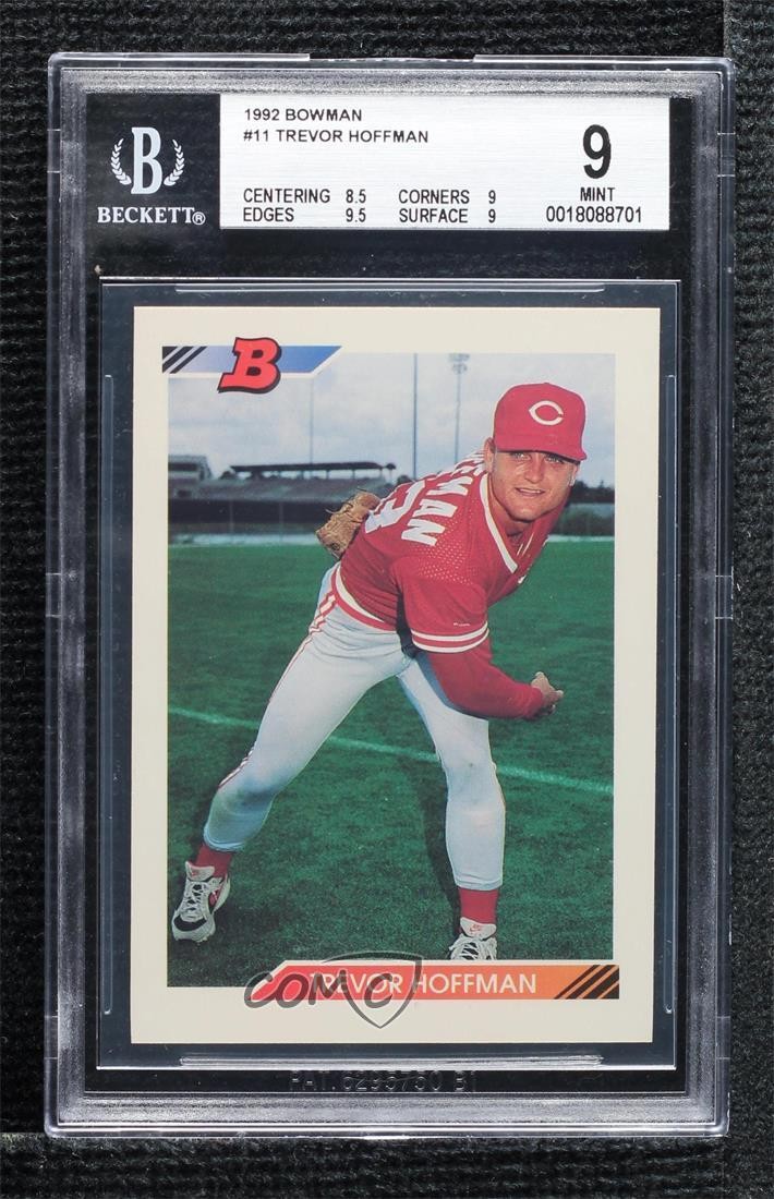 1992 Bowman Trevor Hoffman #11 BGS 9 MINT HOF 0q3