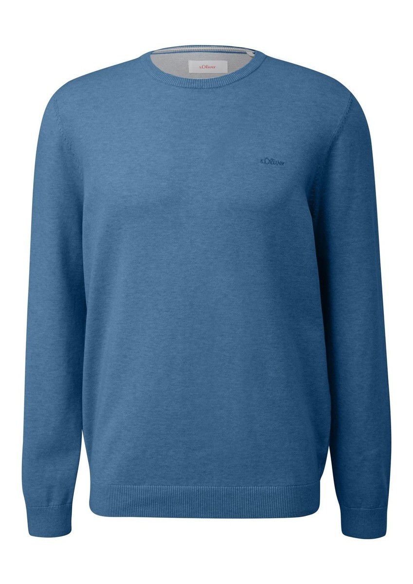 Herren Pullover Strickpullover Rundhals langarm Logo