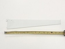 White Twin Slot Thin Shelf Brackets - 370mm