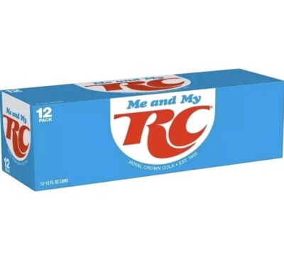 12 Pack of RC Cola Royal Crown Cola Flavor Soda