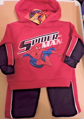 SPIDERMAN    MARVEL     SIZE  12 MONTHS    2 PIECE SWEATSUIT      NEW WITH TAGS