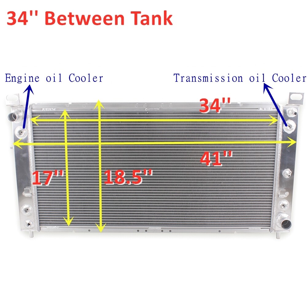 3 Rows Aluminum Radiator for 2003-2009 Hummer H2 Cadillac Escalade V8 6 ...