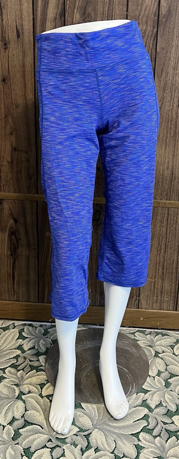Athleta Blue Pull On Capri Split Hem Leggings Sz … - image 1