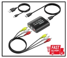 RCA to HDMI Converter 1080P AV Adapter for TV/PC/PS3/Xbox/Wii/VHS/DVD with Cable