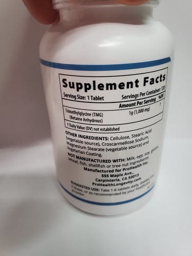 TMG Prohealth pro 1000 mg 120 Tablets - Picture 4 of 7