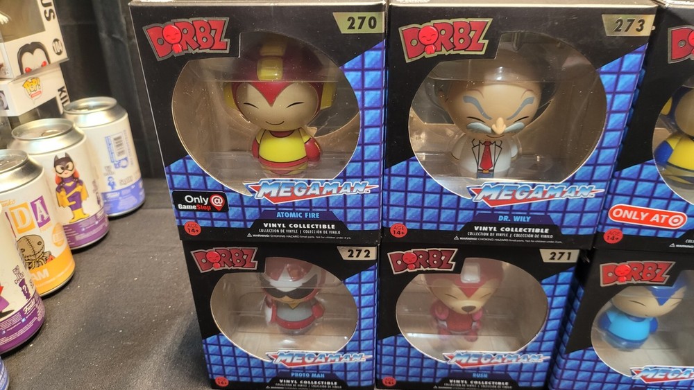 Funko Mega Man Dorbz. Lot Of 8 Mega Man Rush Dr Wily Proto Man Atomic Fire