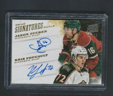 2012-13 Prime # 17 Jason Zucker Kris Foucault GOLD /25 Duals Signatures Rookie