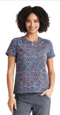 NEW Inspira Flex Round Neck Print Top L Prismatic Geo