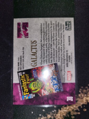 2024 Upper Deck Marvel Masterpieces '92 Platinum GALACTUS Rainbow #30 - Picture 2 of 2