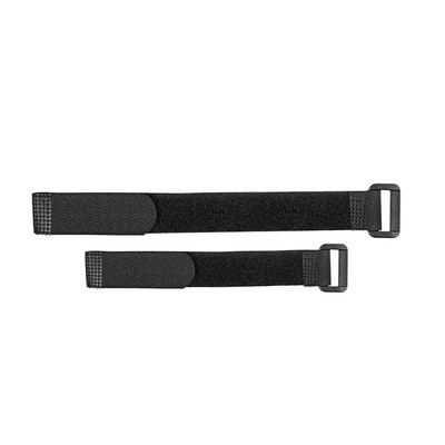 Reusable Cable Ties 8'' & 12'' Hook and Loop Cord Wrap with Buckle Black 20pcs