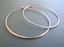 Large Gold Hoops, 2" 14k gold-filled 50mm handmade hoop earrings, rose or yellow