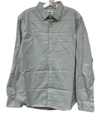 Dockers AQUA GREY Men's Slim-Fit Garment-Dyed L/S Oxford Shirt, US XL