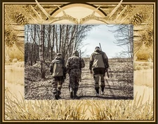 Big Buck Hunting Laser Engraved Wood Picture Frame Landscape (8 x 10)