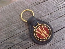 WILLYS OVERLAND W/O NOS GOLD LEATHER KEY FOB NOS Hi-QUALITY KEY HOLDER RARE