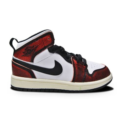 Kids Nike Air Jordan 1 Mid SE (PS) - FB0567 006 - Black Infrared 23 White Sail - 第 1/5 張圖片