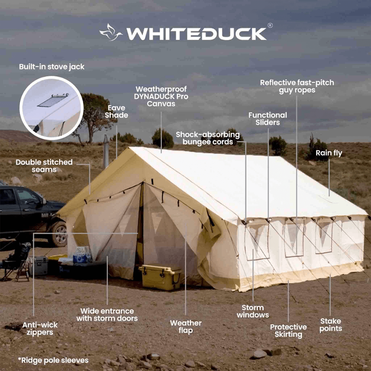 WHITEDUCK Alpha Canvas Wall Tent – Waterproof Season Outdoor