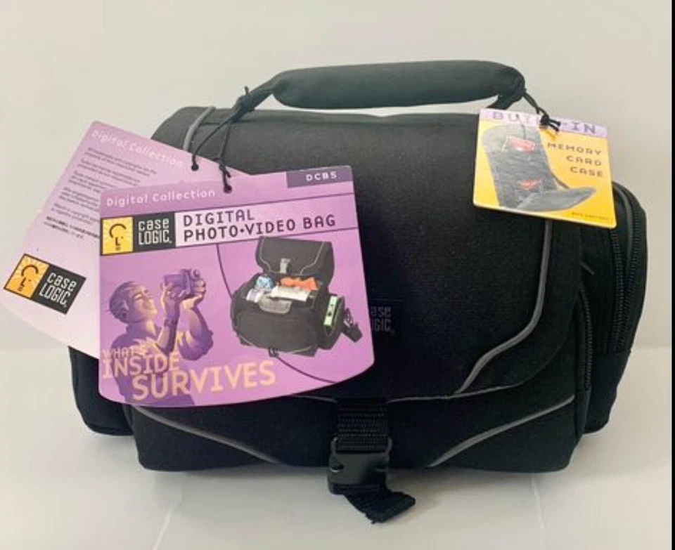 Case Logic DSLR Camera & Camcorder Carrying Case Bag Black Straps ~ 14” x 6” x8” - Image 2 of 4