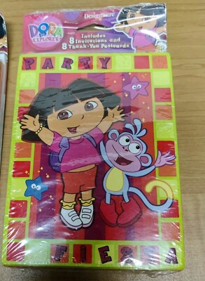 Dora the Explorer 8 Birthday INVITATIONS 8 THANK YOU Cards