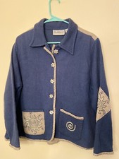 Flashback Cotton/linen Art To Wear Boho Blazer/jacket L Super Cute Euc