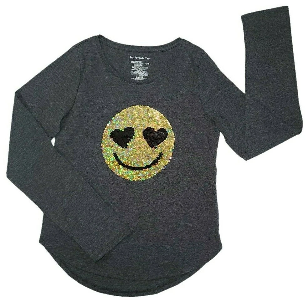 flip sequin emoji shirt