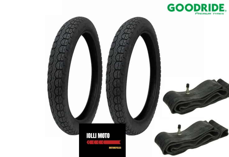GOODRIDE SET GOMMA E CAMERA 2 1/2 16 2.50-16 42J TT (H675) CICLOMOTORI PIAGGIO CIAO SI