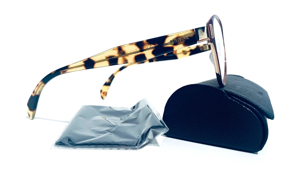 PRADA VPR 58U TY7-1O1 BORGOÑA ROJO TORTUGA GAFAS DE GATO 53-17-140 MM ITALIA Foto 3 de 4