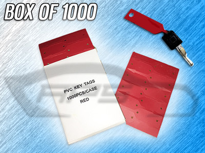 PLASTIC PVC WRITE ON ARROW ID SERVICE KEY TAGS - 1 BOX OF 1000 TAGS - (RED)