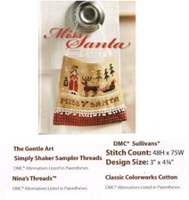 MISS SANTA  CROSS STITCH PATTERN ONLY - YD  EREW