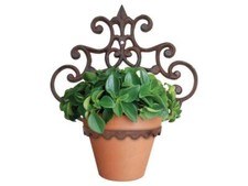 Decorative Cast Iron Wall Mounted Pot Holder - 1 Pot