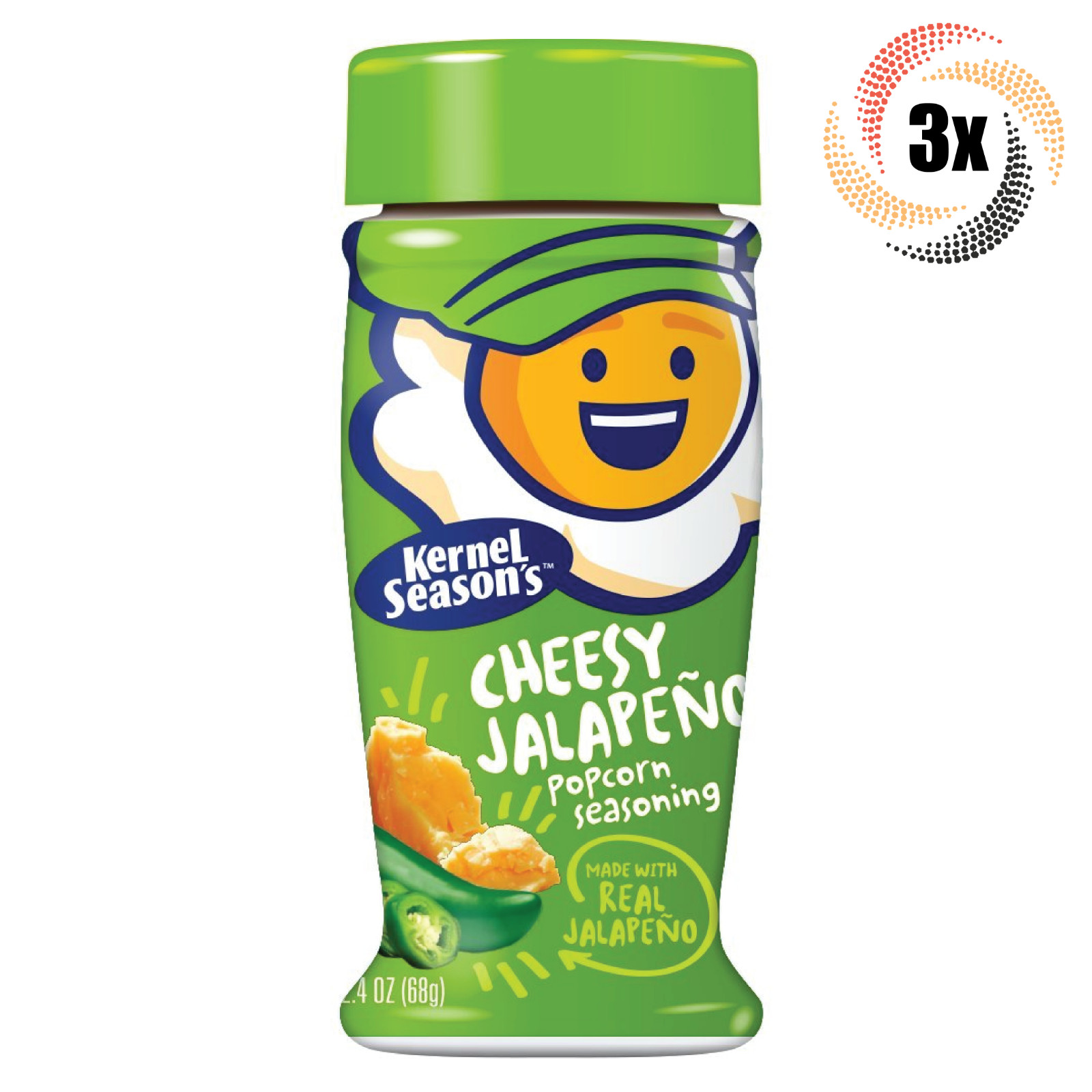 3x Shakers Kernel Seasons Cheesy Jalapeno Flavor Popcorn Seasoning 24oz 4390₽