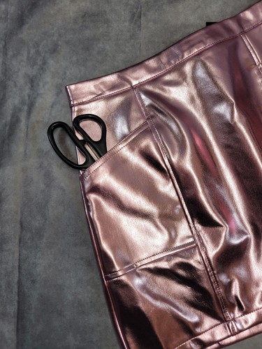 Art Class Girls Pink Metallic / Black Faux Leather A-Line Skirt - Multiple Sizes - Picture 9 of 9