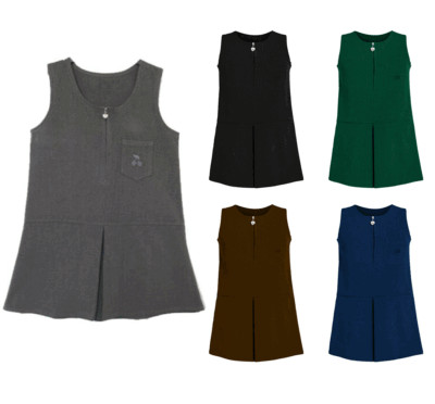 Mädchen Kleid Kirsche Tasche Schürze Schuluniform Herz Reißverschluss