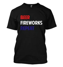Beer Fireworks Repeat - 4th Of July Summer Party Men's T-shirt