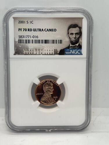 2001 S LINCOLN MEMORIAL NGC PF70 RD ULTRA CAMEO PORTRAIT LABEL ****TOP POP #1233 - Picture 1 of 4