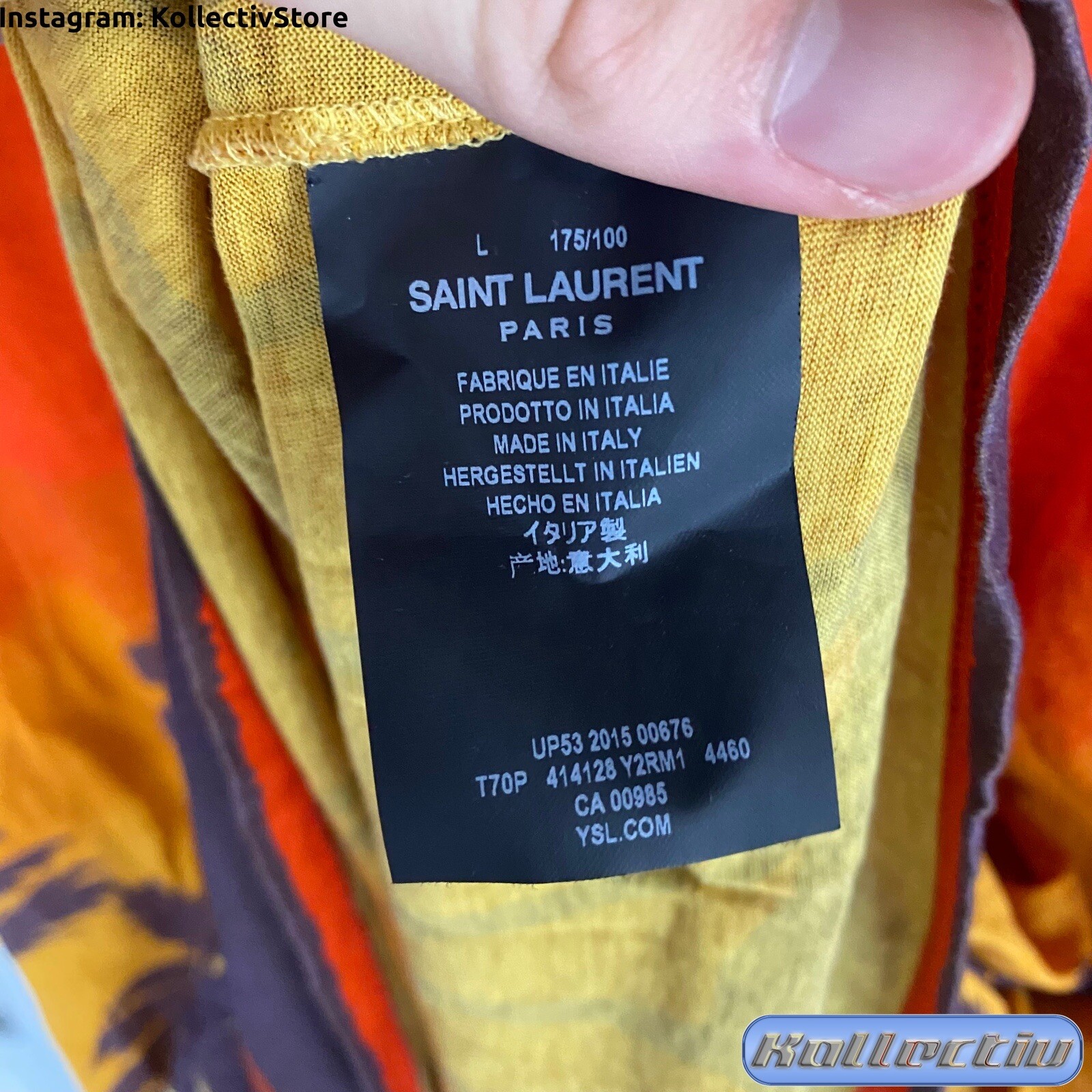 Maglietta Saint Laurent Paris ""Surf Sound"" stampa palmata