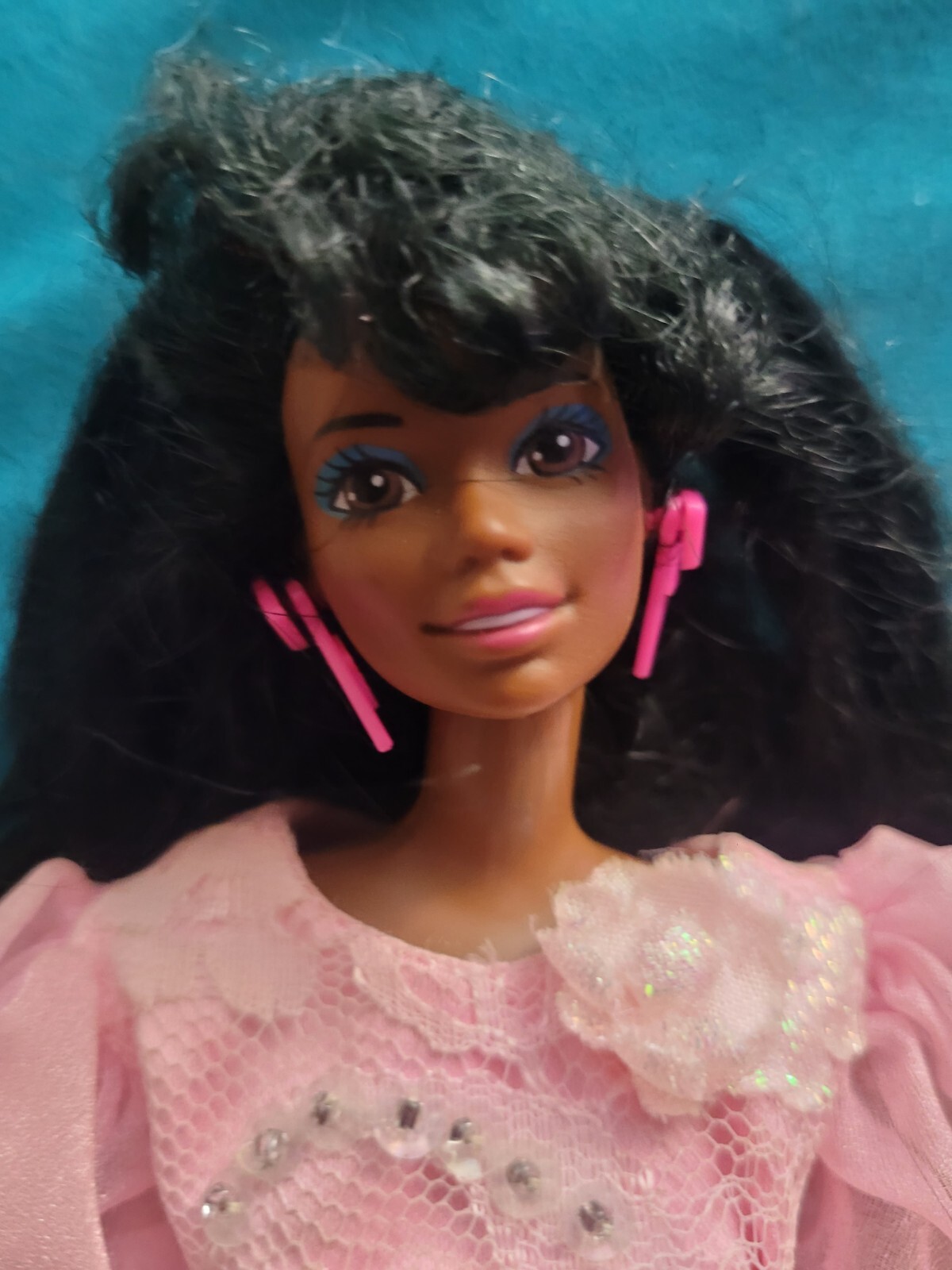 Barbie with Floofy Pink Floral Dress