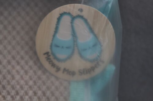 Meowy Mop Slippers from Cat Lady Box Aqua NEW NWT - Picture 16 of 19
