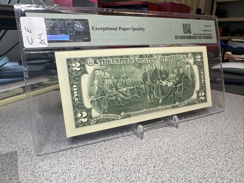 𤩠2009* New York Star $2 FRN (B* Block) PMG 66 EPQ Gem Unc. 128,000 printed - Picture 9 of 9