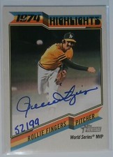 2023 Heritage Baseball #HL-RF Rollie Fingers 1974 Highlights Auto /99
