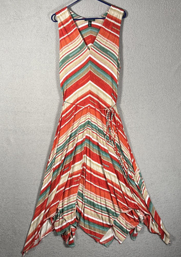 Lauren Ralph Lauren Women Size XL Dress Chevron Southwestern Cowgirl Asymmetric