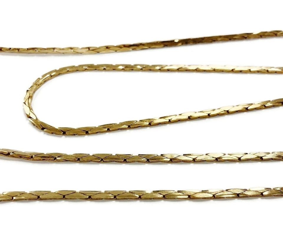 3 Feet Vintage Japanese Solid Brass 2.5mm. Polished Cobra Chain D279 - Image 2 of 4