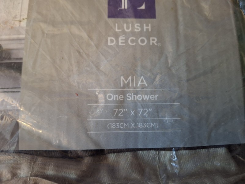 New Lush Decor Mia Ruffle Shower Curtain 72 x 72 inch Cream To Brown