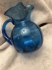 Vintage Blue Glass Creamer Pitcher — photo 3
