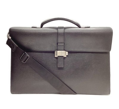 MONTBLANC Westside 2-Wege Aktentasche Schwarz Leder Herren Business Handtasch...
