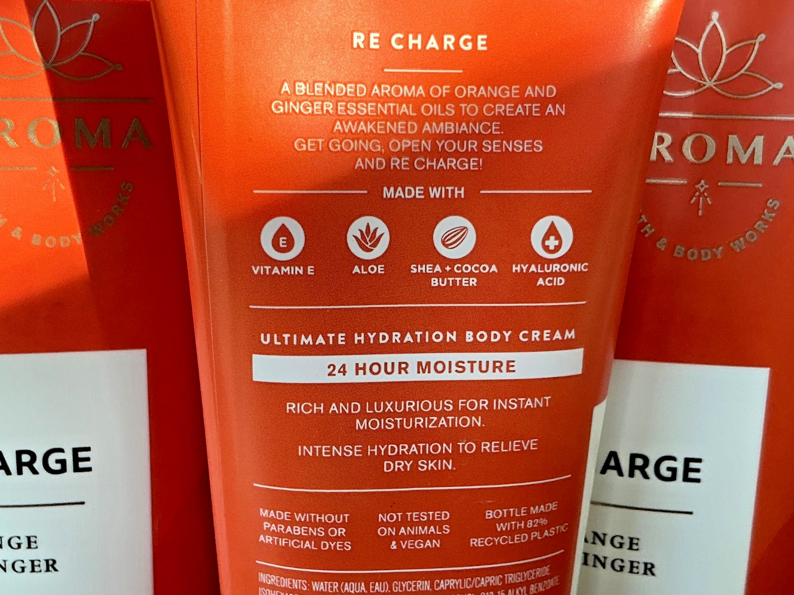5 (FIVE) ORANGE GINGER 8oz Shea & Hyaluronic Acid CREAM Bath and Body Works