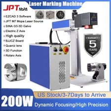 3D 200W JPT MOPA Fiber Laser Engraver Marking Machine  Curved/Relief/Deep EZCAD3